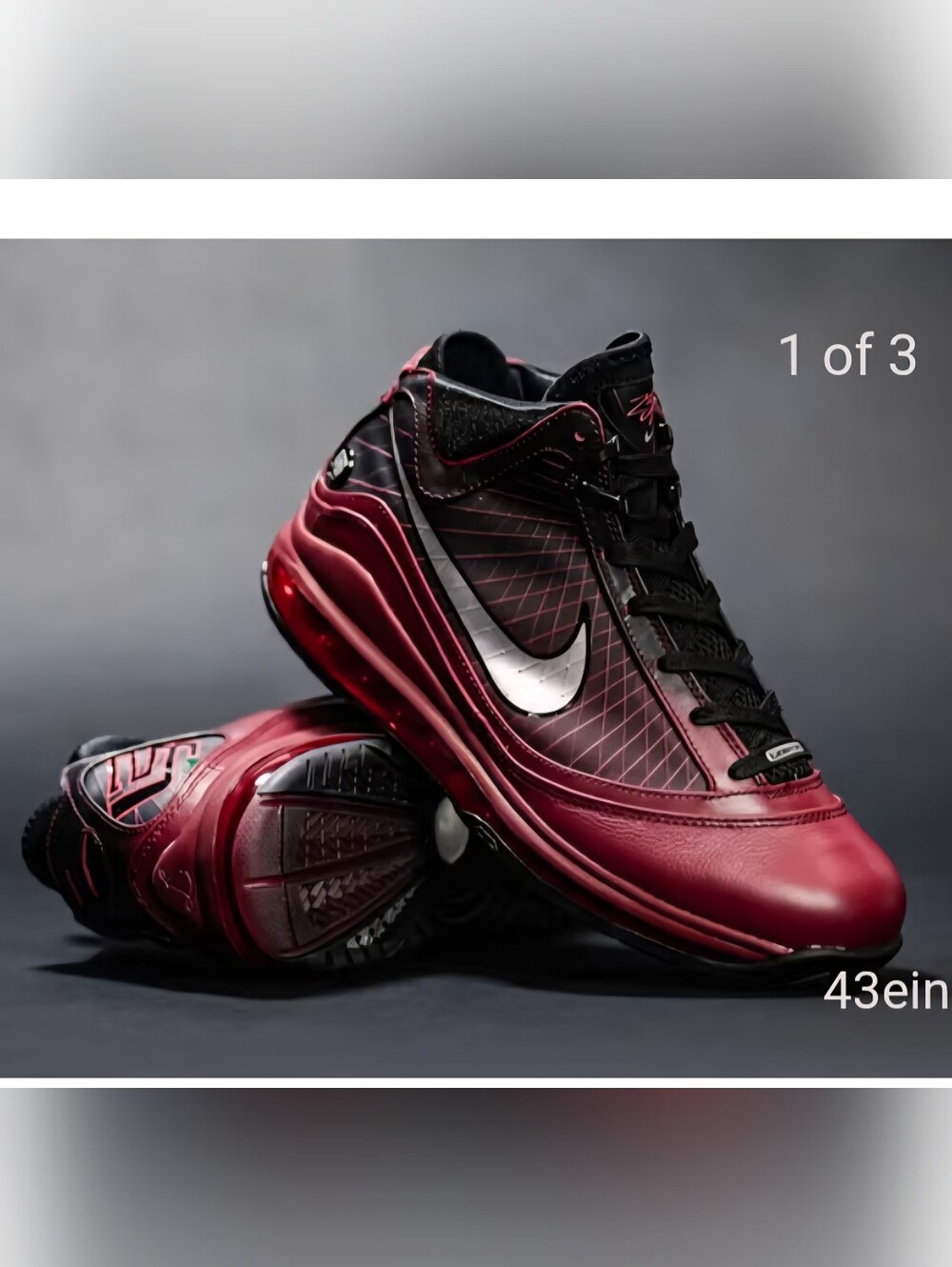 Nike Men’s Red and Black Low-Top Sneakers with Silver Swoosh